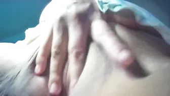 After a hard day at work I masturbate for a while. I show you my pussy very closely while I suck my big naturals tits