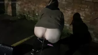 Walking round the streets with cum whilst pissing