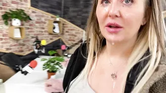 Walking round the streets with cum whilst pissing