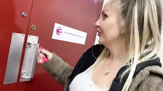Walking round the streets with cum whilst pissing