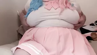 Kawaii School Girl Touches Herself