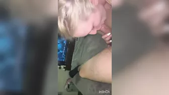 Shy Blonde Girl homemade video sucks duck and swallows cum