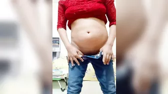 College girl Moushumi shows virgin tight pussy to her boyfriend inside the bathroom