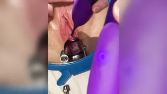 First time cervix play pee hole teasing with speculum