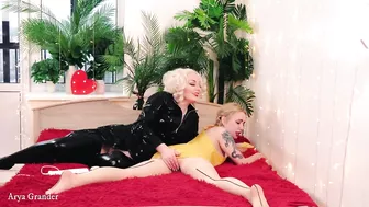 Pussy Sweet Play Two Lesbians In shiny Fetish PVC Clothes Enjoy with Hot Emotional Orgasm