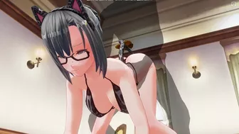 3D HENTAI Neko girl gave it in the ass