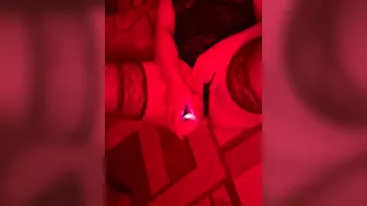 Horny slut's crazy clitoral orgasm