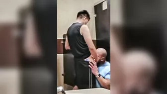 Sucking A Tasty Cock To A Sportsman In The Bathrooms Of The Restaurant #Cruising #Public