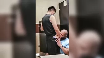 Sucking A Tasty Cock To A Sportsman In The Bathrooms Of The Restaurant #Cruising #Public