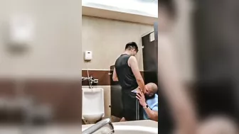 Sucking A Tasty Cock To A Sportsman In The Bathrooms Of The Restaurant #Cruising #Public