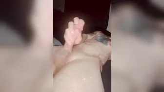 Rock hard so make in bed. HUGE CUMSHOT