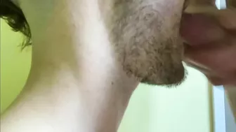 Gay sucks a guy up close. Jerk off and cum in mouth