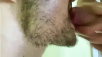 Gay sucks a guy up close. Jerk off and cum in mouth