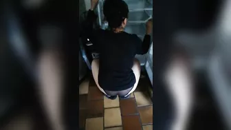 My slutty MILF caught cleaning the fridge :)