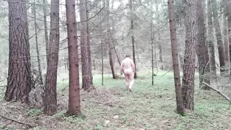 Me naked very risky public walk in forest and asshole demo