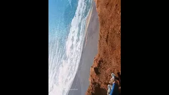 Amateur BJ fucked on a Cliff in front of the Sea Leche caliente Frente al mar. qué rico!