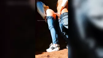 Amateur BJ fucked on a Cliff in front of the Sea Leche caliente Frente al mar. qué rico!