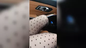 Step mom hand slip and stuck under step son pants touching dick and making him cum on steering wheel