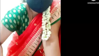 Marathi Divya aunty on Red saree Sexy look