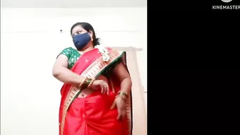 Marathi Divya aunty on Red saree Sexy look