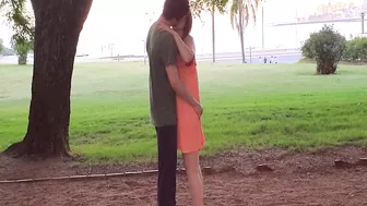 Romantic and passionate meeting in the park