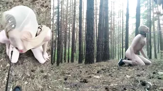 Domina Evgenia - My humiliated dog in the forest (2 angles at the same time, English subtitles)