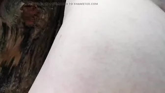 Whipping her cunt on the streets