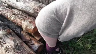 Whipping her cunt on the streets
