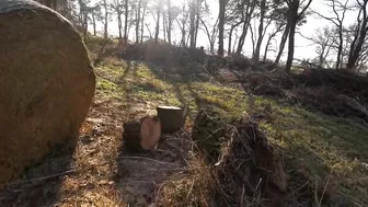 Ass spanling while morning hike