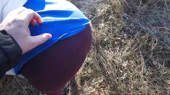Ass spanling while morning hike