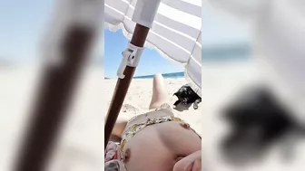 tits out at the beach in my secret spot with you..until someone sees me! cum on me while I lay for u