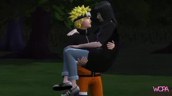 Naruto having sex with Hinata in the middle of the forest