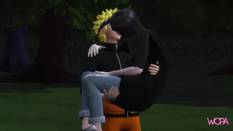 Naruto having sex with Hinata in the middle of the forest