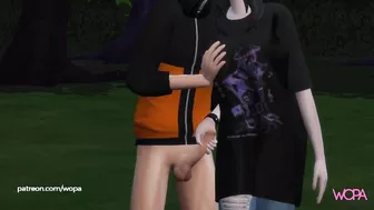 Naruto having sex with Hinata in the middle of the forest