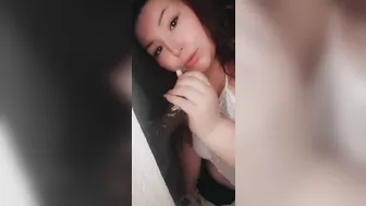 White bbw sucking dildo