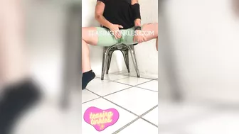 She Pisses and plays with pussy in her Gym Shorts