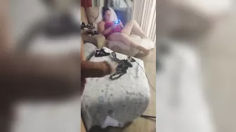 Roommate Flashes Her Pussy For The Camera So I Flash My Cock and Stroke It