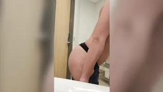 The Slutty RN strips naked in work bathroom and masturbates!