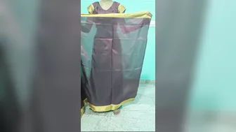 Banarasi silk saree draping with perfect pleats aoo cute girls