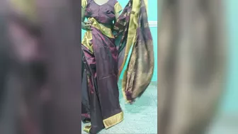 Banarasi silk saree draping with perfect pleats aoo cute girls