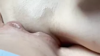 Lesbian pussy scissoring close up