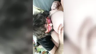 Sucking on big beautiful BBW tits!