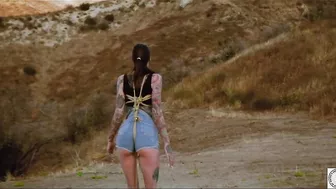 Inked sexy desert bound sub awaits earthly domination pleasure and flogging then rims her powerful doms ass