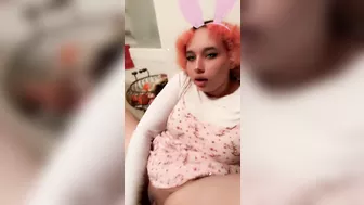 Cute bunny girl fucks her pussy