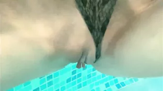 I swim in the common pool and show pussy