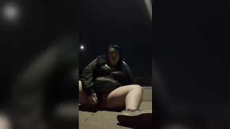 Bbw Solo Outdoor Public Vibrator Cum