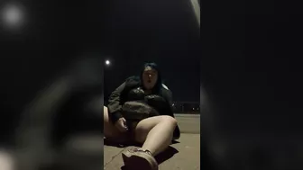 Bbw Solo Outdoor Public Vibrator Cum