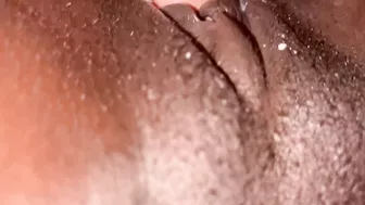 Closeup, Creaming his white Dick with my wet ebony pussy