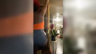 Twerking video and stripping on pole fab jerking off try not to cum