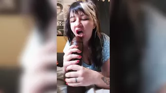 Big cock dildo sucking
